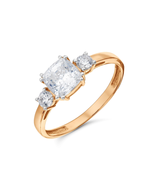 Auksinis žiedas su cirkoniais - Auksiniai žiedai - Goldinga
