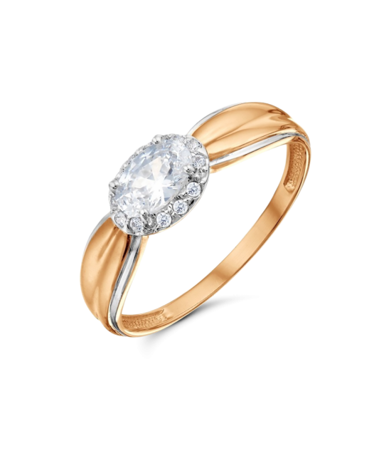 Auksinis žiedas su cirkoniais - Auksiniai žiedai - Goldinga