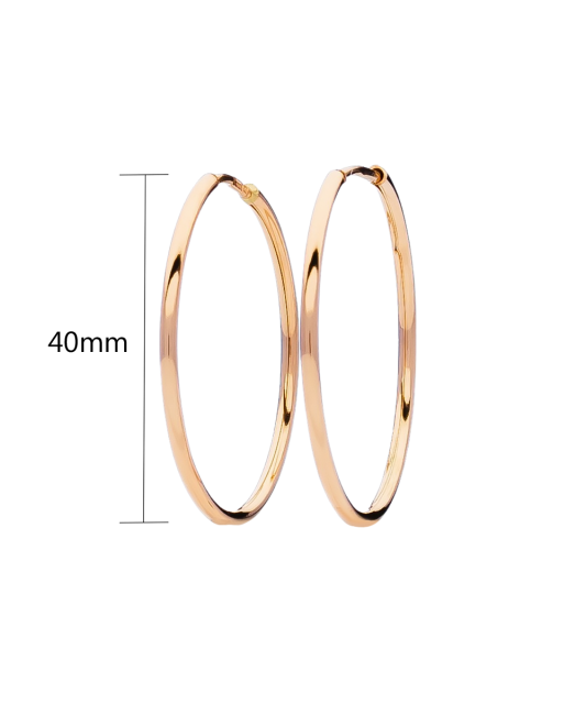 Auksiniai auskarai rinkutės 40mm - Auksiniai auskarai - Goldinga