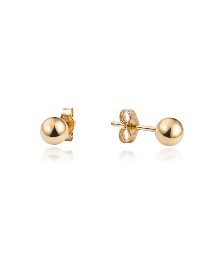 Auksiniai auskarai 4mm - Perkamiausi - Goldinga