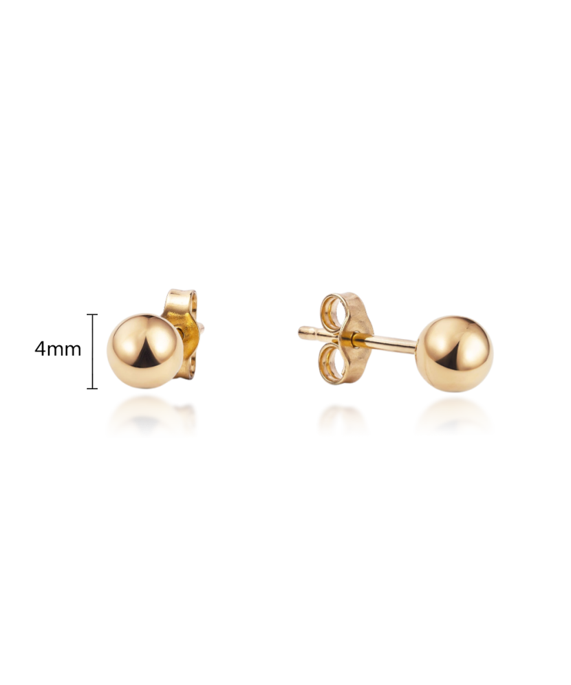 Auksiniai auskarai 4mm - Perkamiausi - Goldinga
