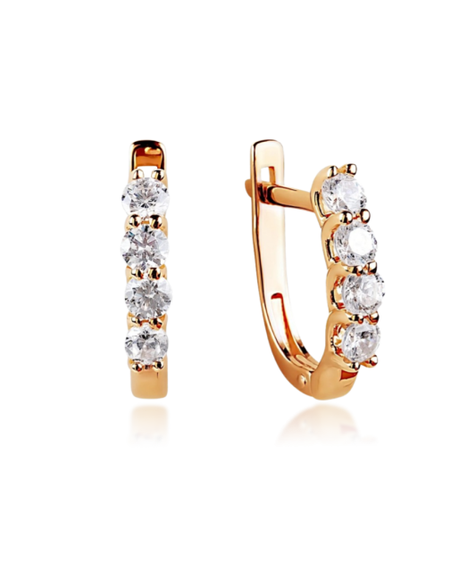 Auksiniai auskarai su kristalais - Auksiniai auskarai - Goldinga