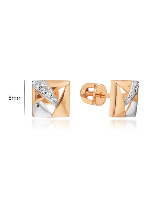 Auksiniai auskarai su cirkoniais - Auksiniai auskarai - Goldinga