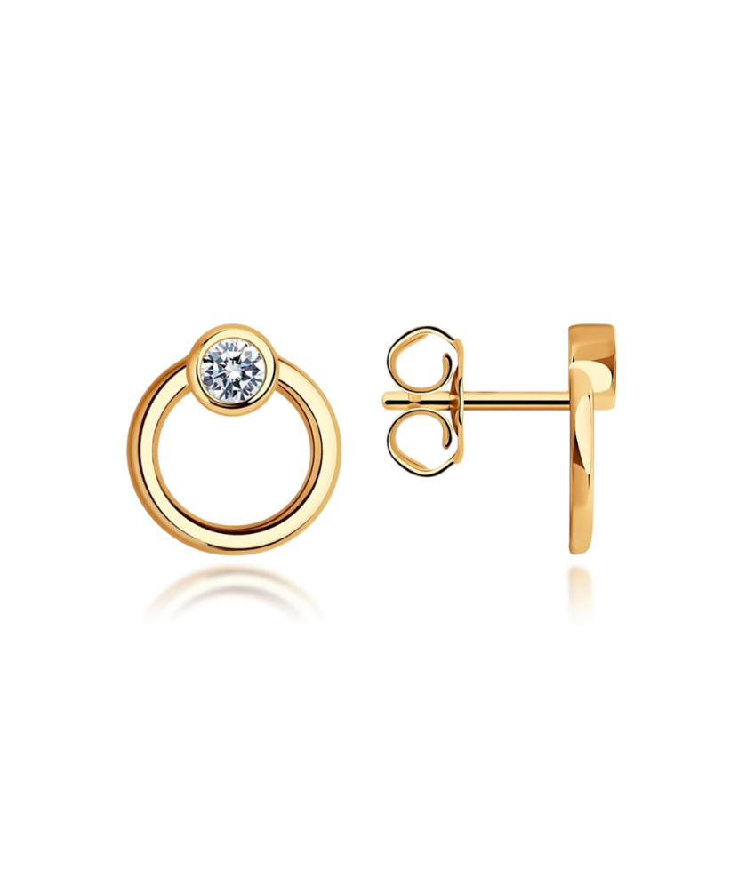 Auksiniai auskarai su cirkoniais - Auksiniai auskarai - Goldinga