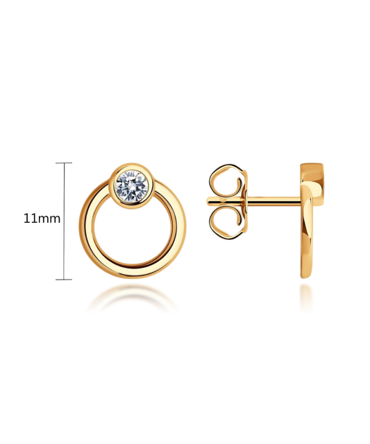 Auksiniai auskarai su cirkoniais - Auksiniai auskarai - Goldinga