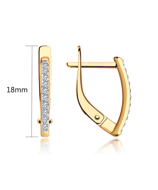 Auksiniai auskarai su cirkoniais - Auksiniai auskarai - Goldinga