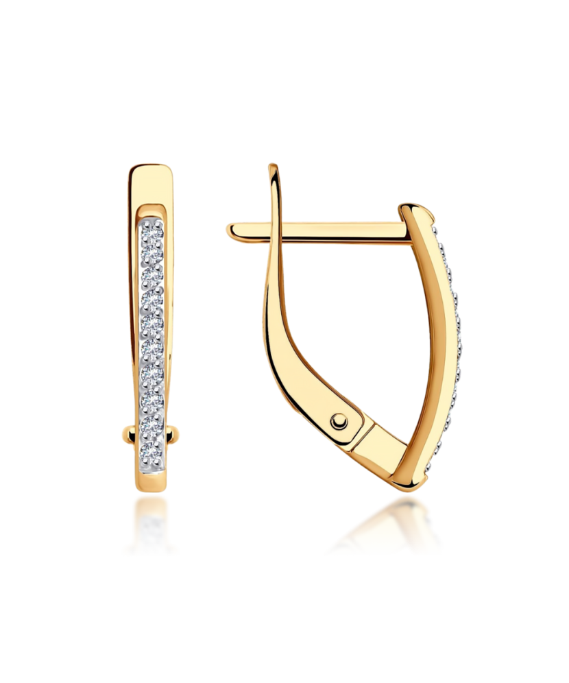 Auksiniai auskarai su cirkoniais - Auksiniai auskarai - Goldinga