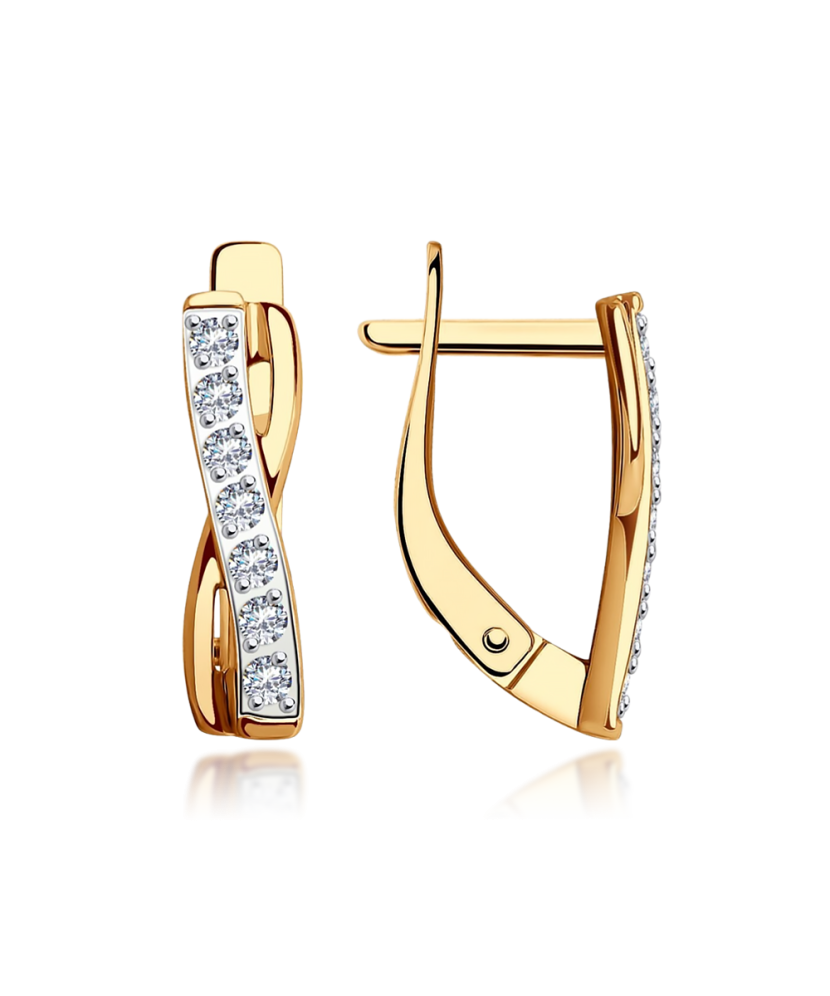 Auksiniai auskarai su cirkoniais - Auksiniai auskarai - Goldinga