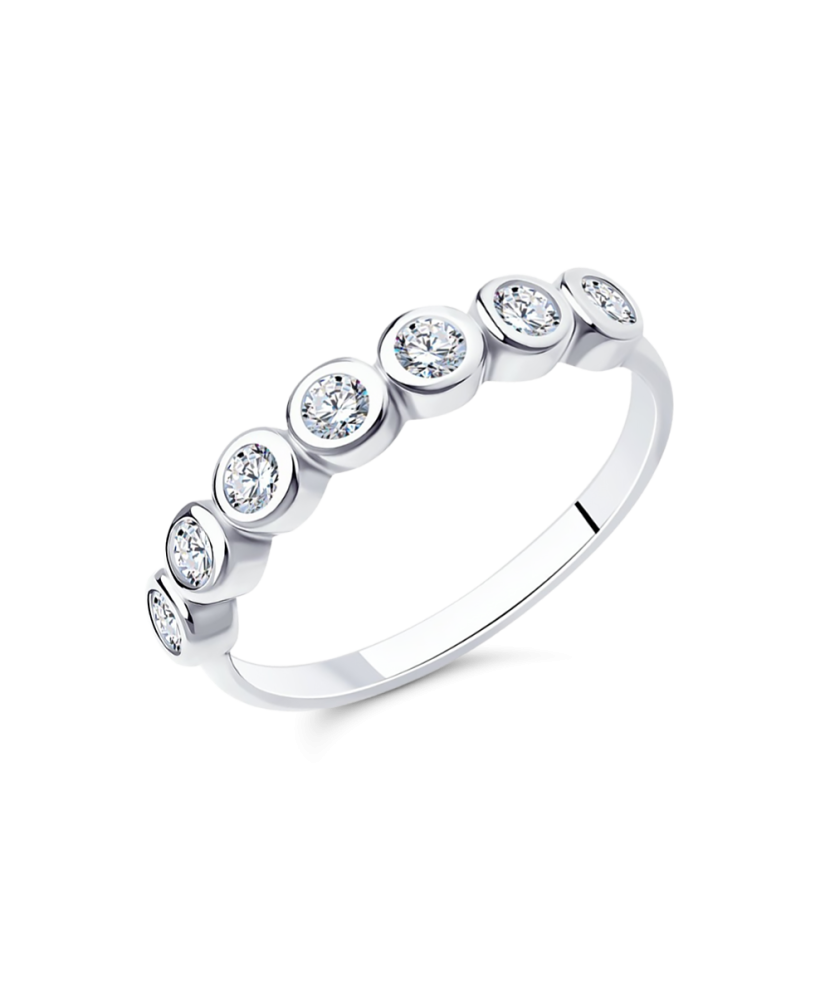 Sidabrinis žiedas su cirkoniais - Sidabriniai žiedai - Goldinga