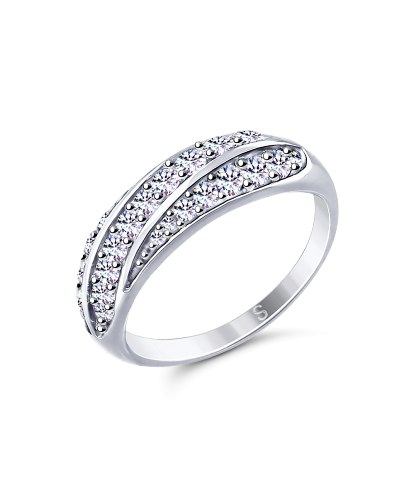 Sidabrinis žiedas su cirkoniais - Sidabriniai žiedai - Goldinga