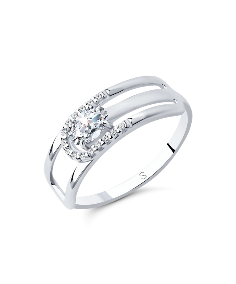 Sidabrinis žiedas su cirkoniais - Sidabriniai žiedai - Goldinga