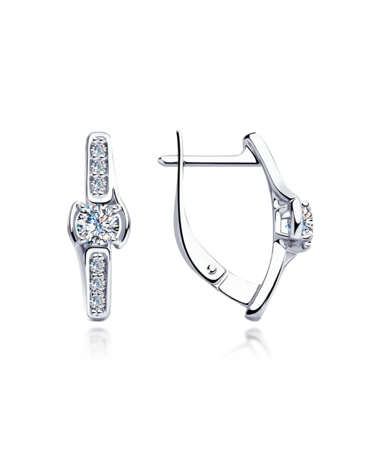 Sidabriniai auskarai su cirkoniais - Sidabriniai auskarai - Goldinga