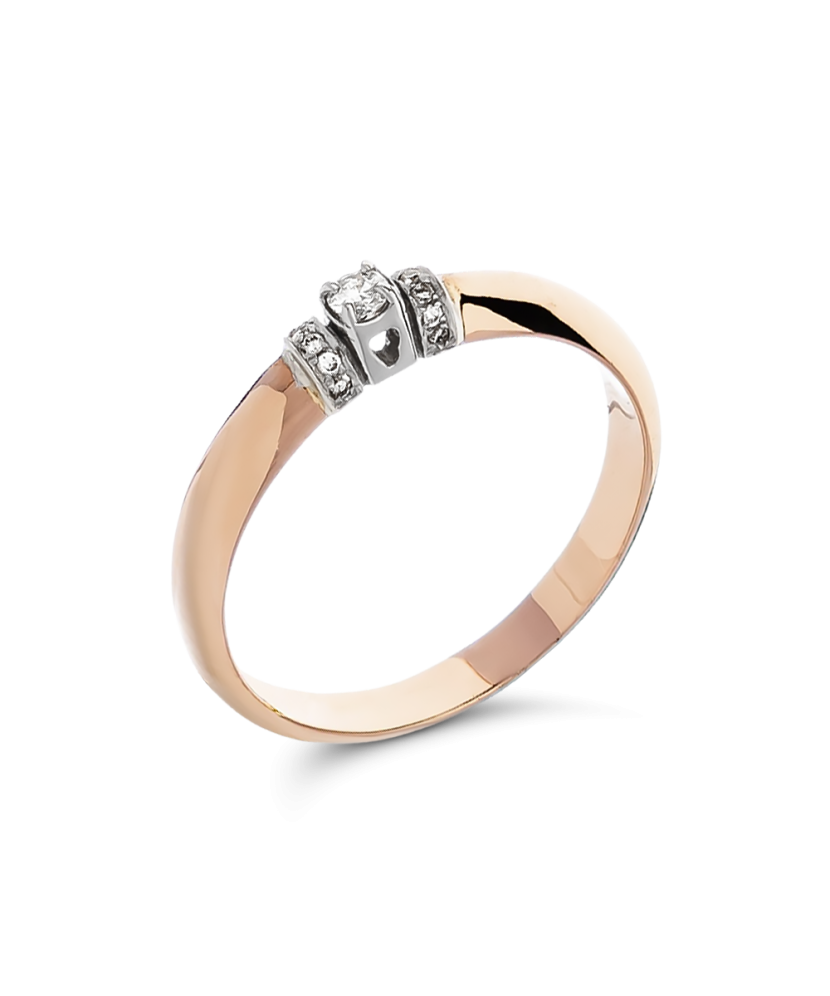 Auksinis žiedas su briliantais - Auksiniai Žiedai su brangakmeniais - Goldinga