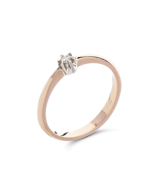 Auksinis žiedas su briliantu - Auksiniai Žiedai su brangakmeniais - Goldinga