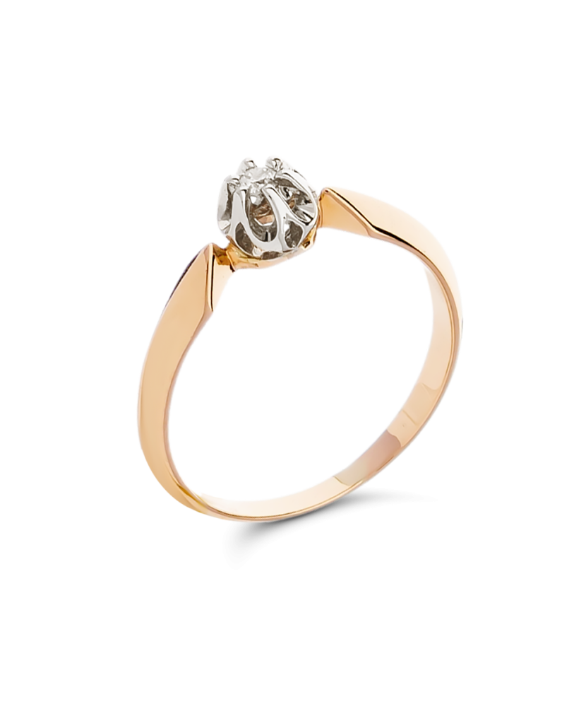 Auksinis žiedas su briliantu - Auksiniai Žiedai su brangakmeniais - Goldinga