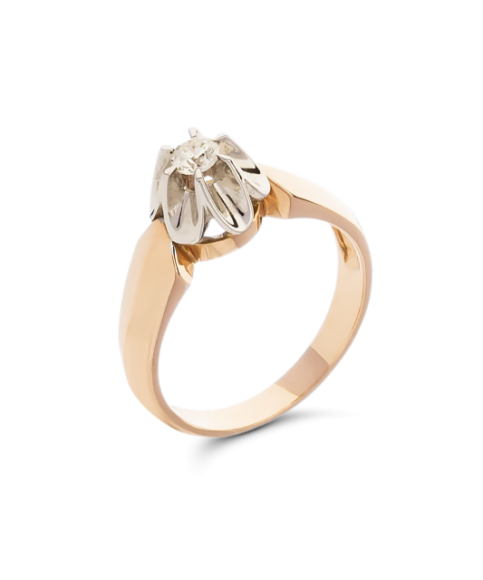 Auksinis žiedas su briliantu - Auksiniai Žiedai su brangakmeniais - Goldinga