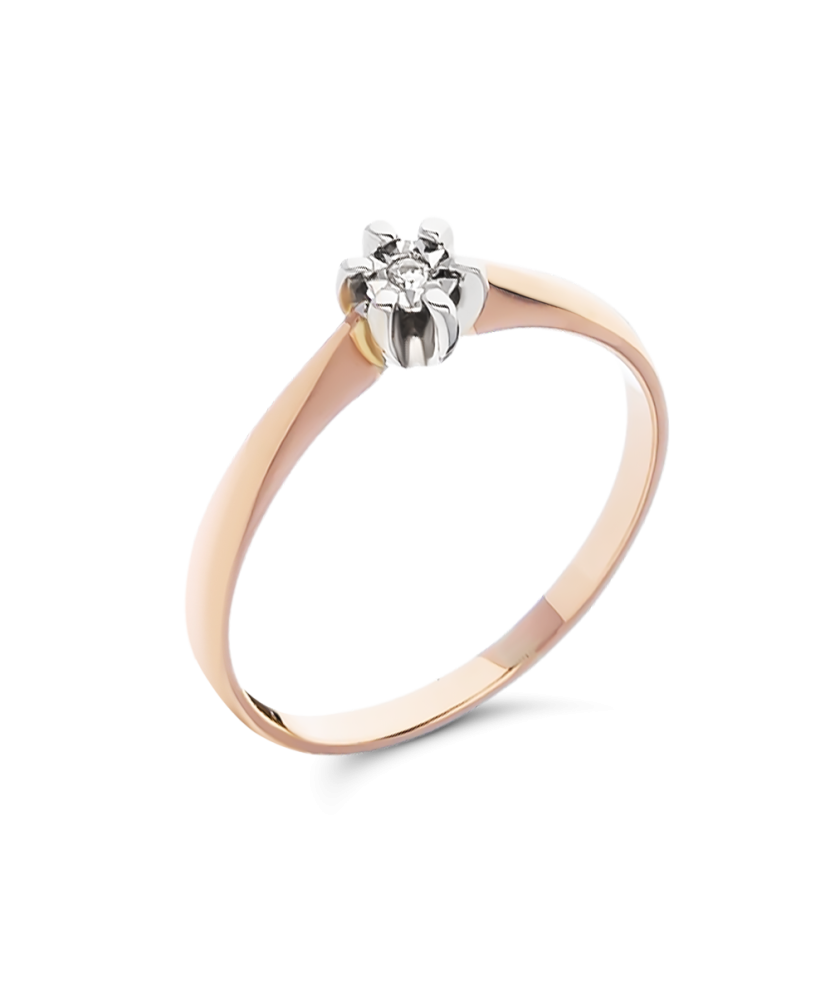 Auksinis žiedas su briliantu - Auksiniai Žiedai su brangakmeniais - Goldinga