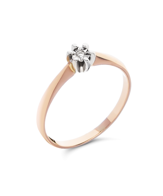 Auksinis žiedas su briliantu - Auksiniai Žiedai su brangakmeniais - Goldinga