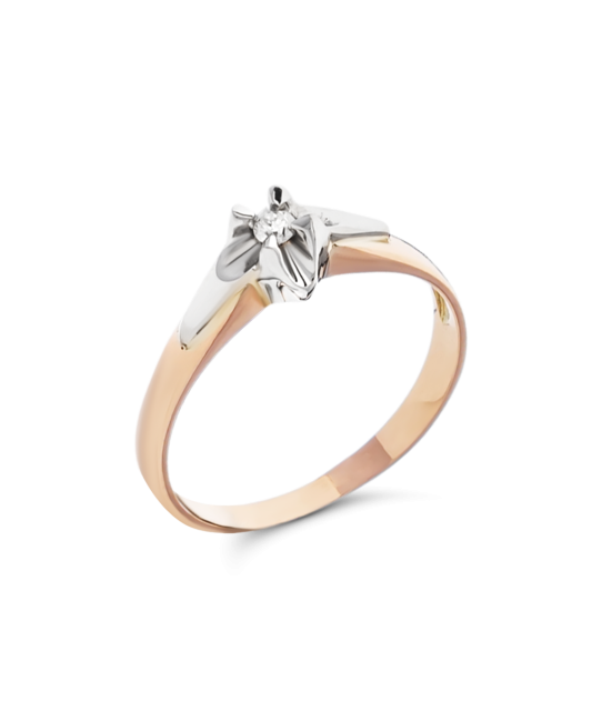 Auksinis žiedas su briliantu - Auksiniai Žiedai su brangakmeniais - Goldinga