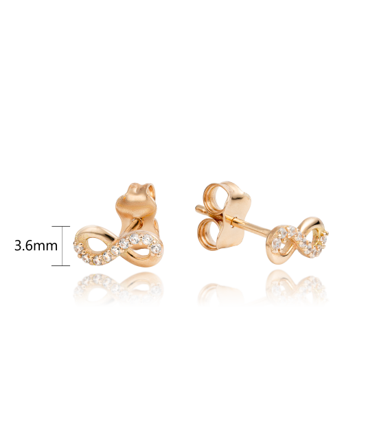 Auksiniai auskarai su cirkoniais "Begalybė" - Auksiniai auskarai - Goldinga