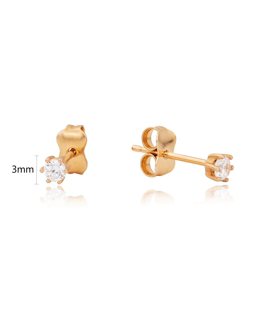 Auksiniai auskarai su cirkoniais - Auksiniai auskarai - Goldinga