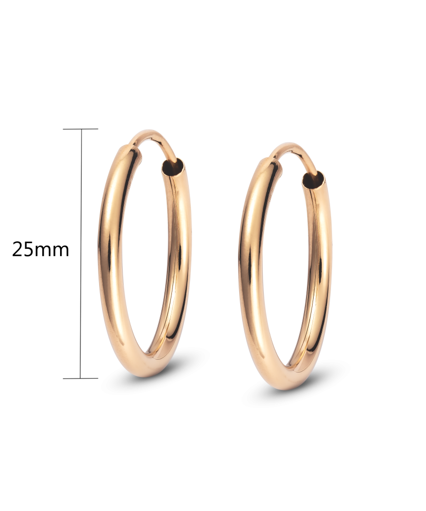 Auksiniai auskarai rinkutės 25mm - Auksiniai auskarai - Goldinga