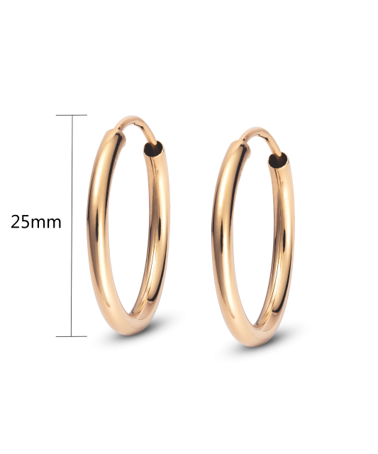 Auksiniai auskarai rinkutės 25mm - Auksiniai auskarai - Goldinga