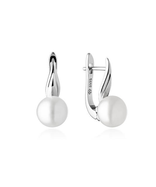 Sidabriniai auskarai su perlais - Auskarai su perlais - Goldinga