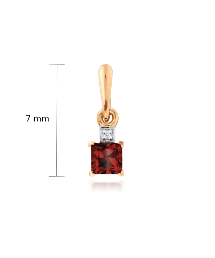 Auksinis pakabukas su granatu ir cirkoniais - Auksiniai pakabukai - Goldinga