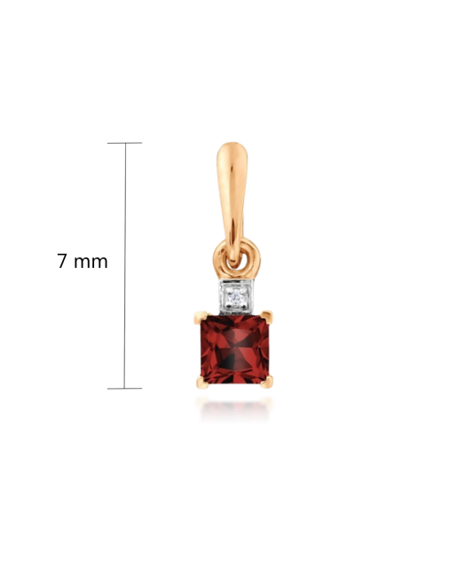 Auksinis pakabukas su granatu ir cirkoniais - Auksiniai pakabukai - Goldinga