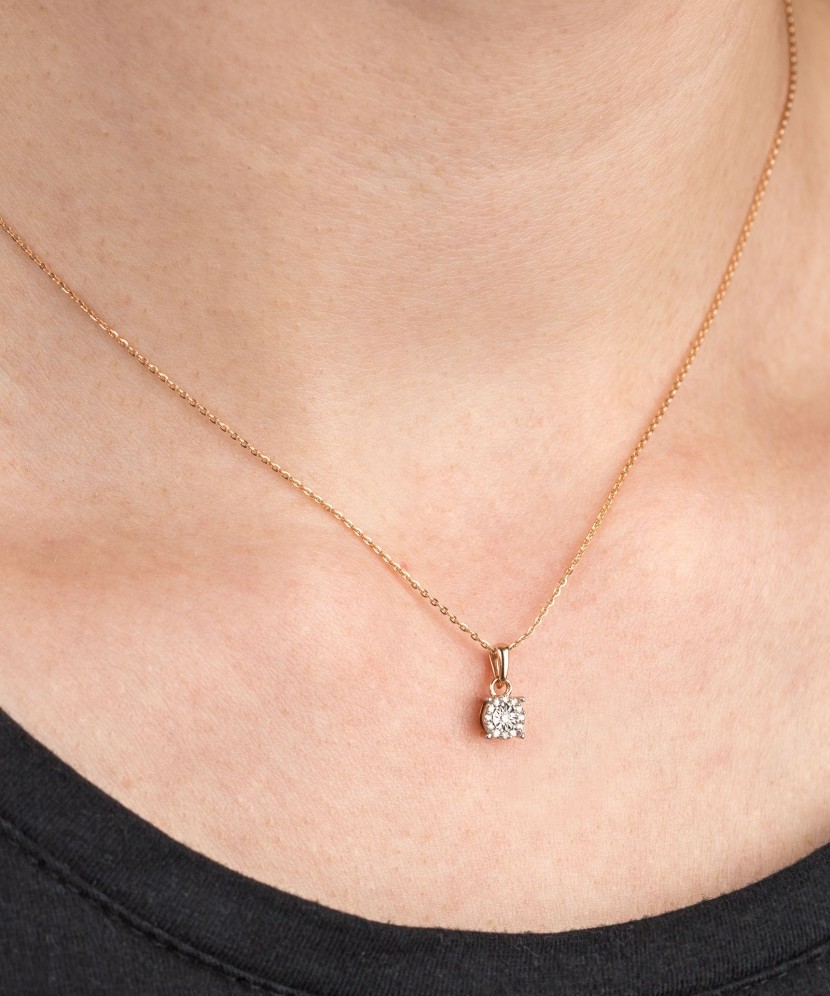 Auksinis pakabukas su deimantais - Pakabukai su brangakmeniais - Goldinga