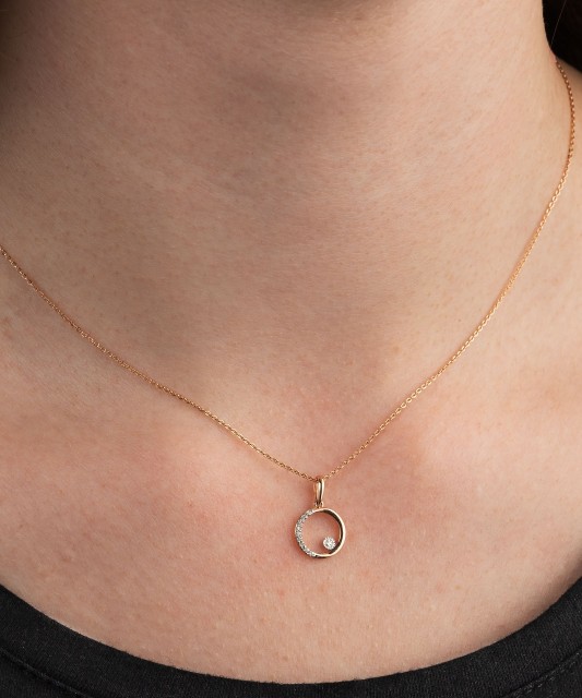 Auksinis pakabukas su deimantais - Pakabukai su brangakmeniais - Goldinga