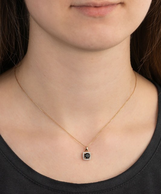 Auksinis pakabukas su deimantais ir špineliu - Pakabukai su brangakmeniais - Goldinga