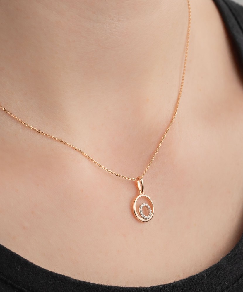 Auksinis pakabukas su deimantais - Pakabukai su brangakmeniais - Goldinga