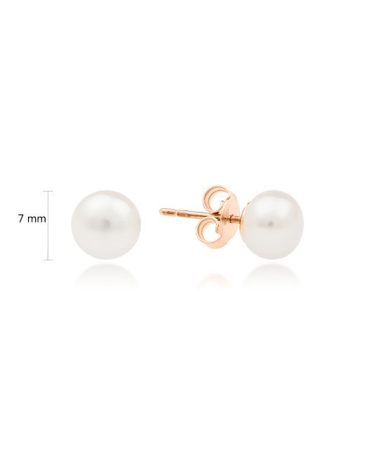 Auksiniai auskarai su perlu 7mm - Auskarai su perlais - Goldinga