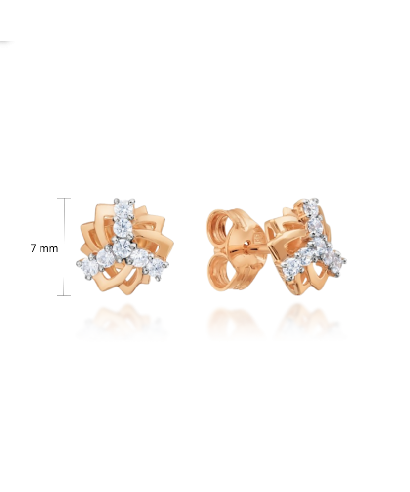 Auksiniai auskarai su cirkoniais - Auksiniai auskarai - Goldinga