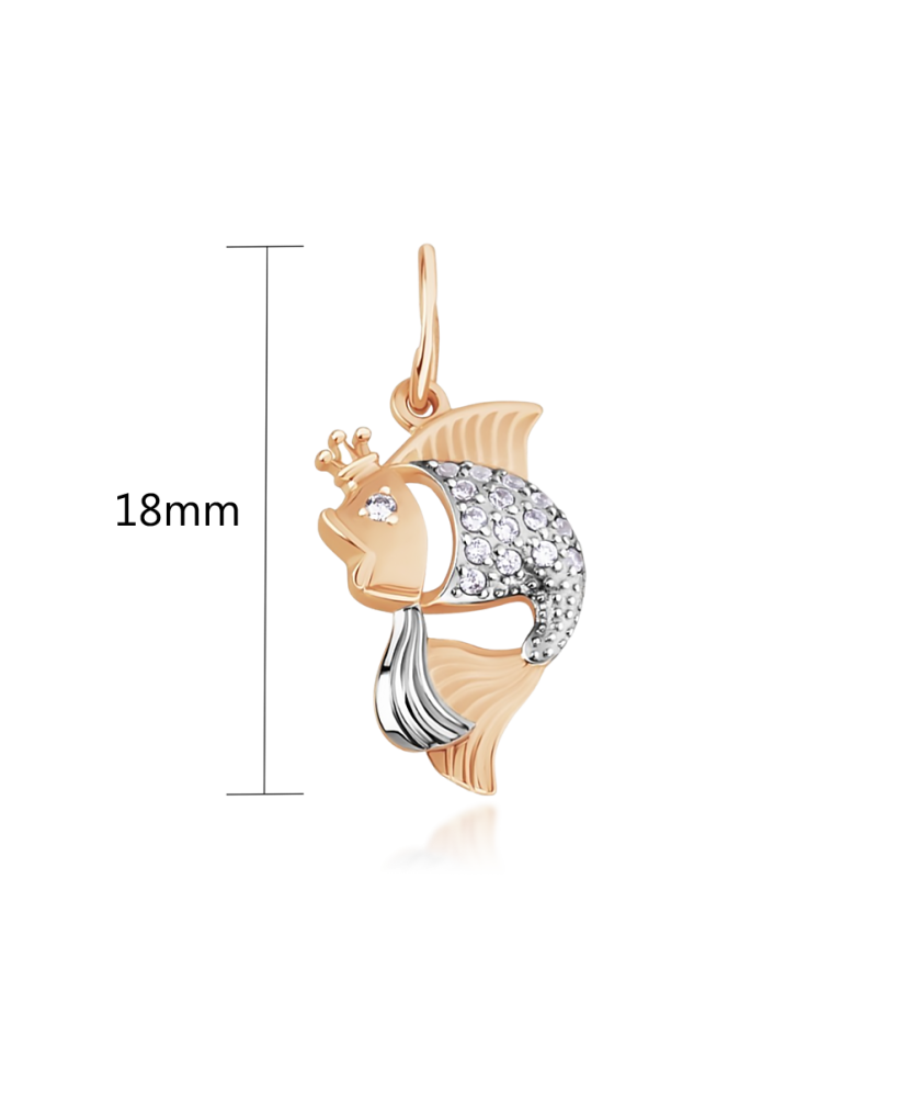 Auksinis pakabukas su cirkoniais "Žuvis" - Auksiniai pakabukai - Goldinga