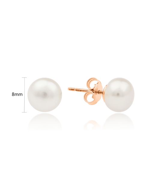 Auksiniai auskarai su natūraliais perlais 8 mm - Auskarai su perlais - Goldinga