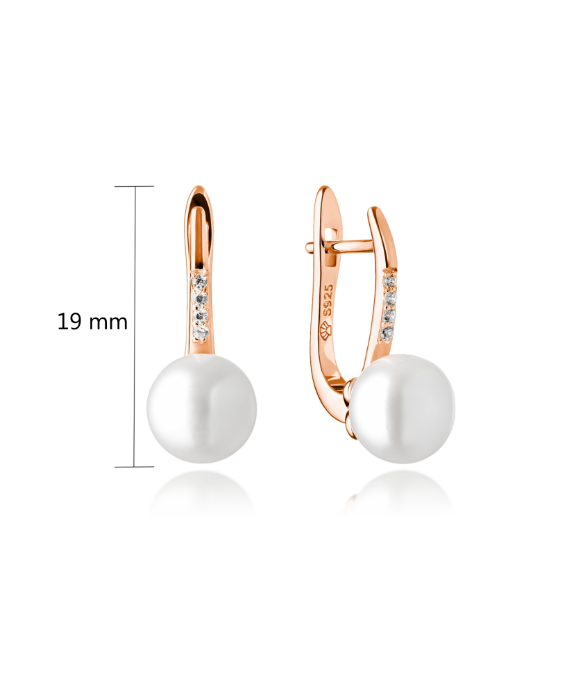 Paauksuoti sidabriniai auskarai su natūraliu perlu - Auskarai su perlais - Goldinga