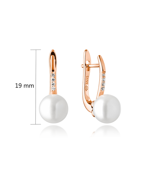 Paauksuoti sidabriniai auskarai su natūraliu perlu - Auskarai su perlais - Goldinga