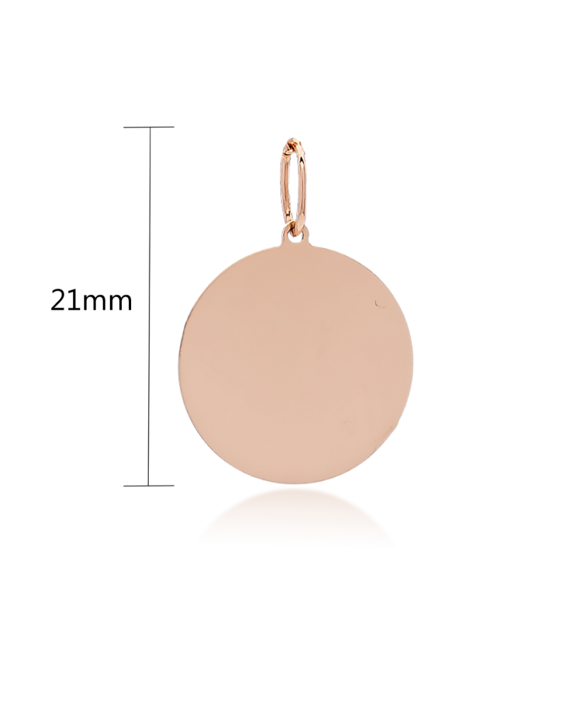 Auksinis pakabukas "Plokštelė" 14mm - Auksiniai pakabukai - Goldinga