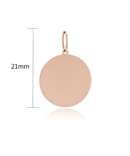 Auksinis pakabukas "Plokštelė" 14mm - Auksiniai pakabukai - Goldinga