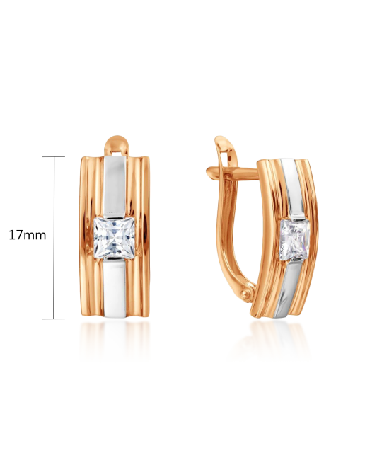 Auksiniai auskarai su cirkoniu - Auksiniai auskarai - Goldinga