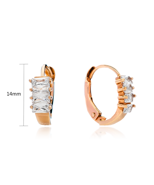 Auksiniai auskarai su cirkoniais - Auksiniai auskarai - Goldinga