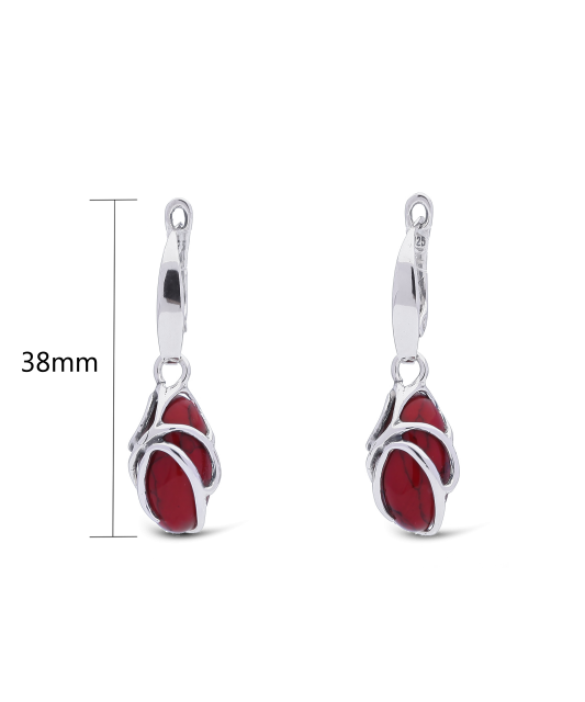 Sidabriniai auskarai su koralu - Sidabriniai auskarai - Goldinga