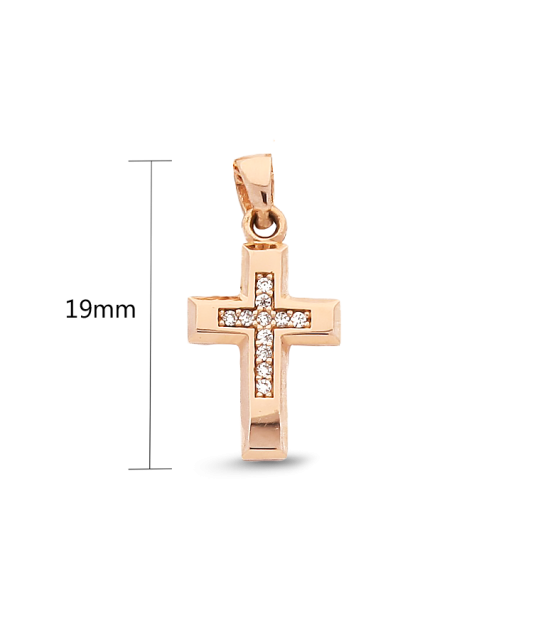 Auksinis pakabukas su cirkoniais "kryželis" - Kryželiai ir ikonos - Goldinga