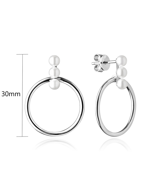 Sidabriniai auskarai su natūraliais perlais - Auskarai su perlais - Goldinga