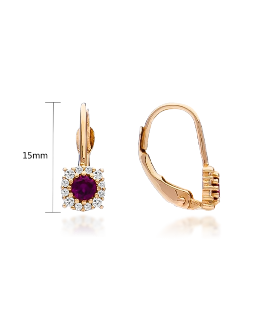 Auksiniai auskarai su cirkoniais - Auksiniai auskarai - Goldinga