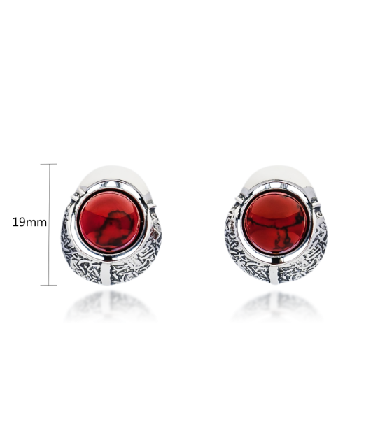 Sidabriniai auskarai su koralu - Sidabriniai auskarai - Goldinga