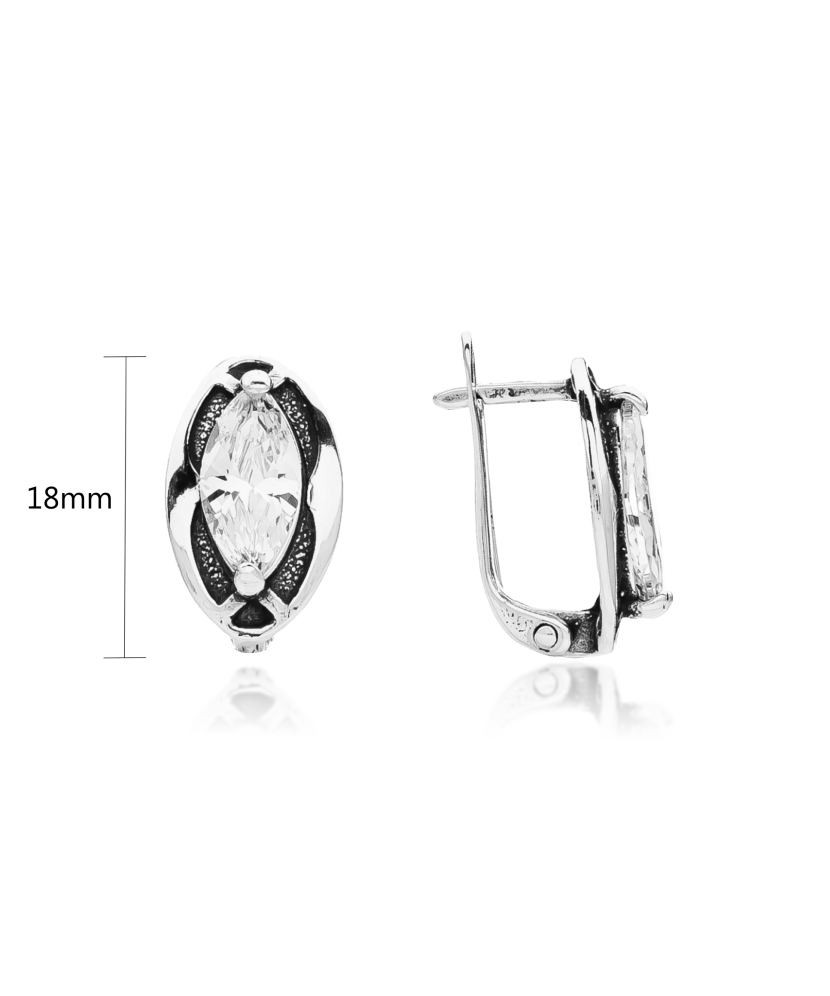 Sidabriniai auskarai su cirkoniu - Sidabriniai auskarai - Goldinga